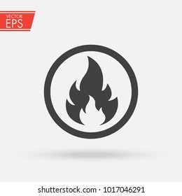 Fire Warning Dangerous flame attention icon icon. Flammable danger symbol, filled flat sign, solid pictogram, isolated on white. Exclamation mark triangle symbol, logo. Attracting security first sign.