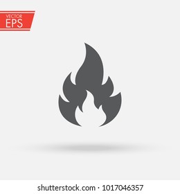 Fire Warning Dangerous flame attention icon icon. Flammable danger symbol, filled flat sign, solid pictogram, isolated on white. Exclamation mark triangle symbol, logo. Attracting security first sign.