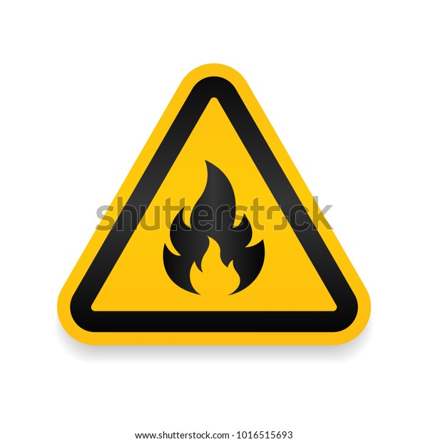 Fire Warning Dangerous Flame Attention Icon Stock Vector (Royalty Free ...