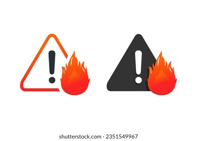 Icono de advertencia de incendios. Vector de ilustración