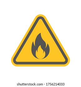 Fire warning icon isolated on white background. Vector illustration. Eps 10.