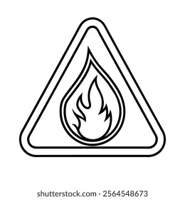fire warning line art icon sign silhouette vector illustration