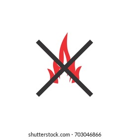 Fire warning logo design vector