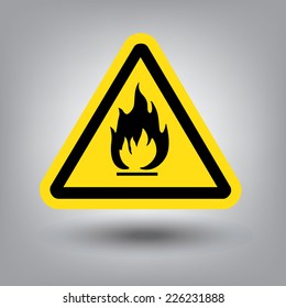 High Flammable Warning Sign Hazard Symbols Stock Vector (Royalty Free ...