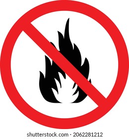 Fire warning sign. Flammable substances. Vector illustration