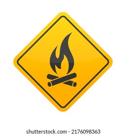 Fire. A fire warning sign. Flat style, simple design

