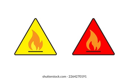 Fire warning sign icon. Dander symbol vector ilustration.