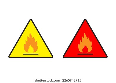 Fire warning sign icon. Dander symbol vector ilustration.