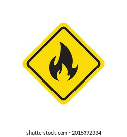 Fire warning sign icon design vector illustration