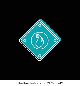Fire warning sign icon. Doodle illustration of Fire warning sign vector icon for web isolated on black background