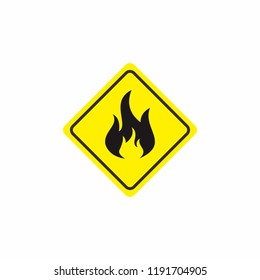 Fire warning sign icon symbol vector