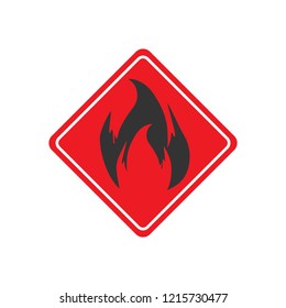 Fire warning sign. Warning icon. Vector illustration.