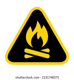 Signo de advertencia de incendios aislado en fondo blanco. Icono de sustancias inflamables inflamables. Icono de peligro aislado en fondo blanco 