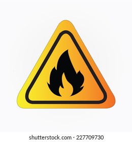 Fire Warning Sign On Gray,fire Warning Vector