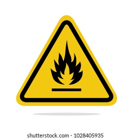 Fire warning sign on white background,vector illustration.