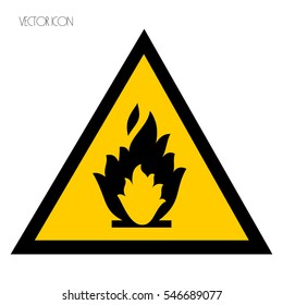 Fire warning sign on white
