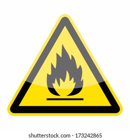 Fire warning sign (triangle sign, button)