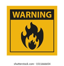 Fire warning sign. Vector icon.