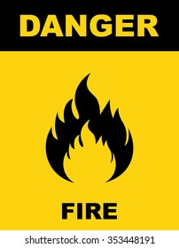 Fire Warning Sign . Vector illustration