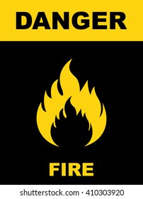 Fire Warning Sign . Vector illustration
