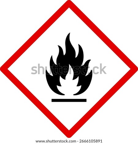 Fire warning sign, vector illustration.