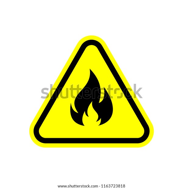 Fire Warning Sign Vector Image Stock Vector (Royalty Free) 1163723818