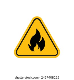 Fire Warning Sign Vector Line Icon illustration.