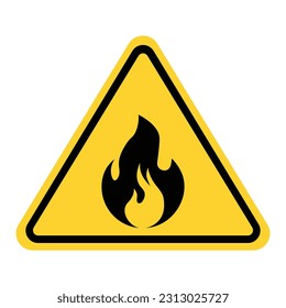 fire warning sign yellow triangle sign