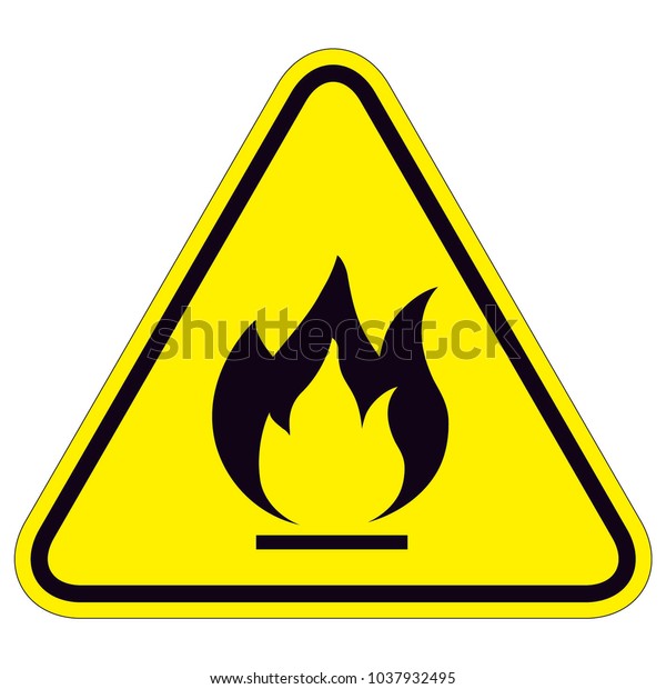 Fire Warning Sign Yellow Triangle Flammable Stock Vector (Royalty Free ...