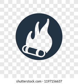 Fire Warning vector icon isolated on transparent background, Fire Warning transparency logo concept