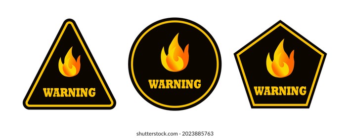 fire warning vector logo icon illustraion sing or symbol