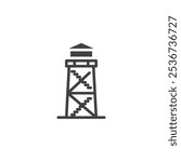 Fire watch tower vector icon. filled flat sign for mobile concept and web design. Fire lookout tower glyph icon. Symbol, logo illustration. Vector graphics