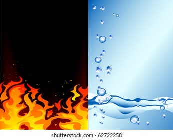 Fire and water - abstract vector illustration