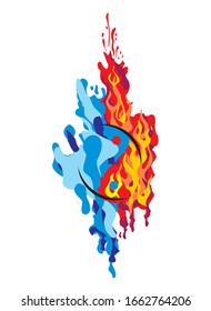 ilustración vectorial del círculo del fuego y el agua