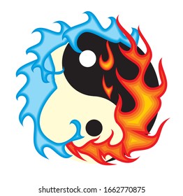 ilustración vectorial del círculo del fuego y el agua
