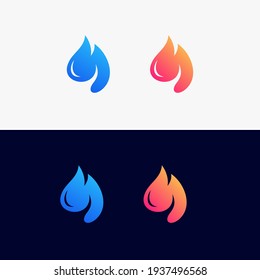 Fire Water Color Logo Design