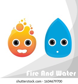 Fire Water Cute Elements Icon