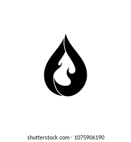 Fire And Water Drop Logo