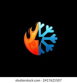 Fire Water drop Logo vector