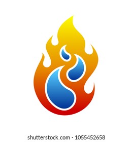 fire water element logo template