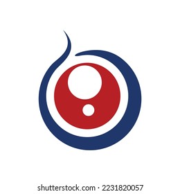 Fire water eye molecule logo