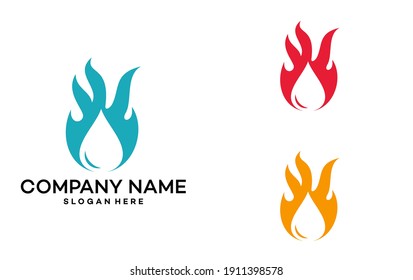 Fire and Water Logo Design Vector