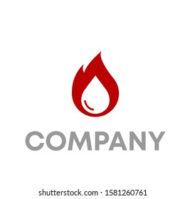 Fire Water Logo Icon Design Template Sign