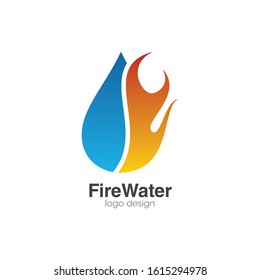 Fire and Water Logo Icon Vector Template