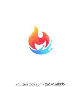fire water logo in modern vector design style