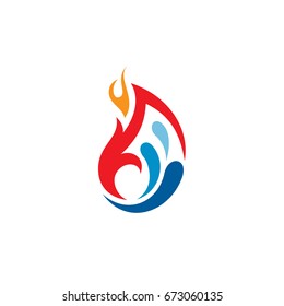 Fire And Water Logo Template