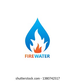 Fire Water Logo Template Design Vector, Emblem, Design Concept, Creative Symbol, Icon