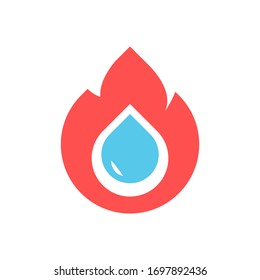 Fire water logo template vector icon design