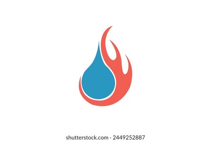 Fire and water logo template vector image