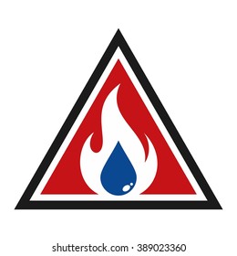 fire and water logo vector.